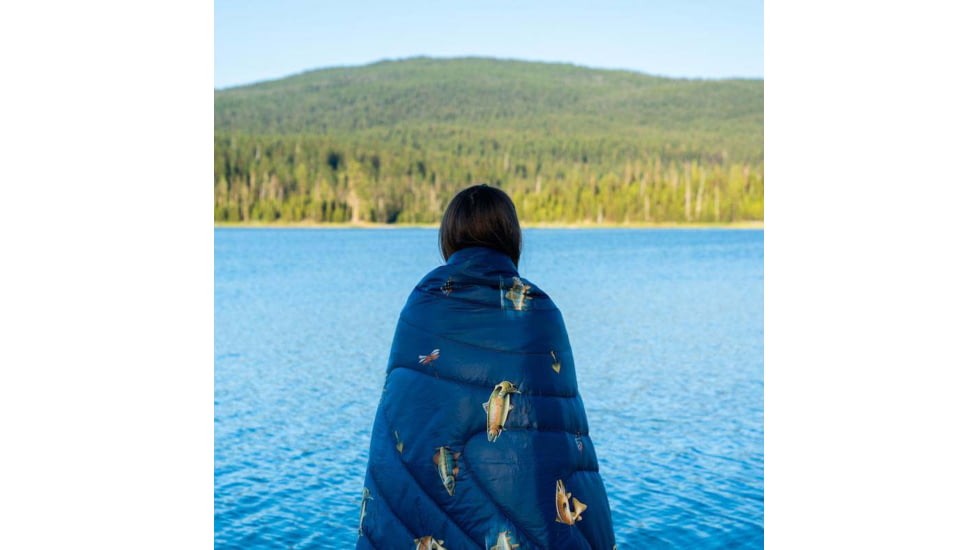Rumpl Original Puffy Blanket - Printed, River Strike, 1 Person, TPPB-RS1-1