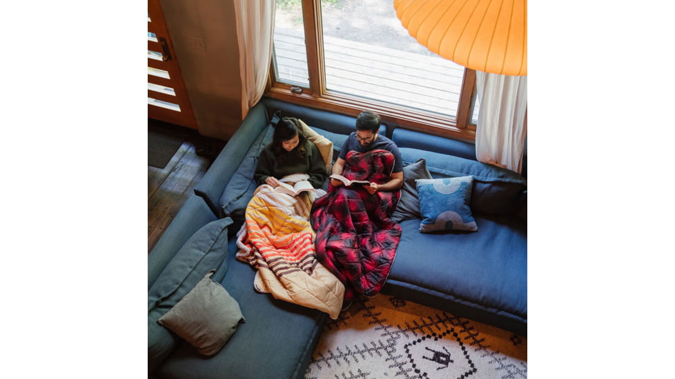 Rumpl Printed Sherpa Puffy Blanket, Ombre Plaid, 1-Person, TPSB-OPL-1