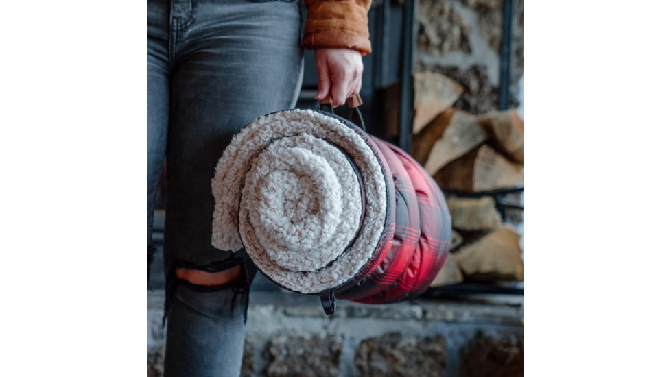 Rumpl Printed Sherpa Puffy Blanket, Ombre Plaid, 1-Person, TPSB-OPL-1