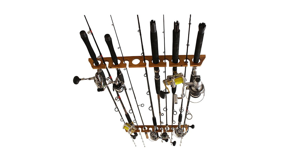 Rush Creek Creations 11 Rod Fishing Holder, American Cherry, 27 x 3 x 1, 38-3026