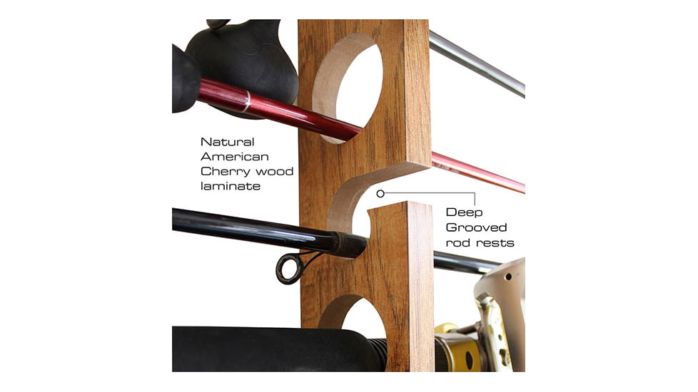 Rush Creek Creations 11 Rod Fishing Holder, American Cherry, 27 x 3 x 1, 38-3026