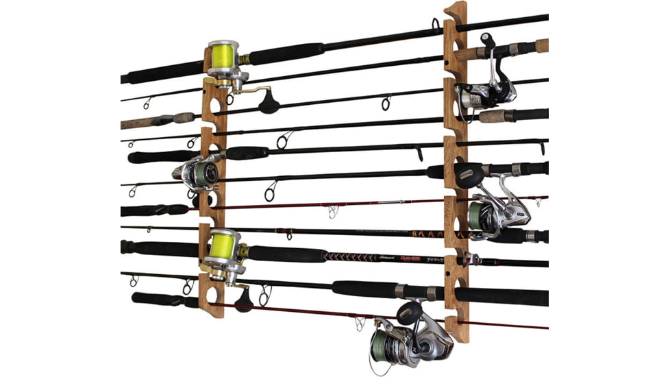 Rush Creek Creations 11 Rod Fishing Holder, American Cherry, 27 x 3 x 1, 38-3026