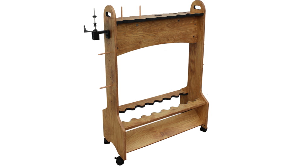 Rush Creek Creations 16-Rods Double Sides Rolling Rack with Line Spooler, American Cherry, 38-5000