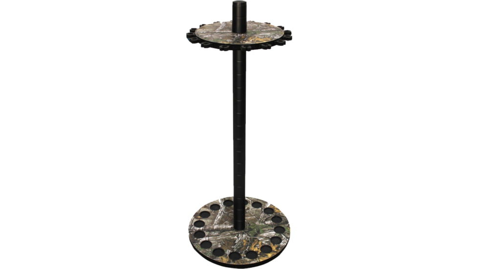 Rush Creek Creations 16 Round Rod Storage Rack with 38mm Steel Post, Camouflage Realtree / Black, 39-7009