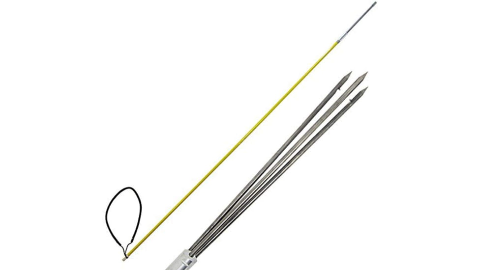 SA Sports Outdoor Gear Drophog Lancer One Piece Polespear w/ 3 Prong Barbed Paralyzer Tip Fishing Tool, 72in, Yellow, 729