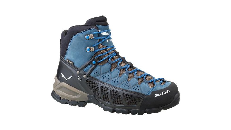 Salewa Alp Flow Mid GTX Hiking Boot - Men's-Black Olive/Royal Blue-Medium-9