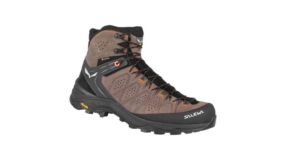 Salewa Alp Trainer 2 Mid GTX Hiking Boots - Men's, Wallnut/Fluo Orange, 8, 00-0000061382-7512-8