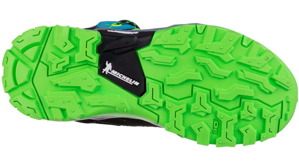 Salewa Alp Trainer Mid GTX Hiking Boots - Kids, Blue Danube/Fluo Green, 3.5, 00-0000064010-8375-3.5