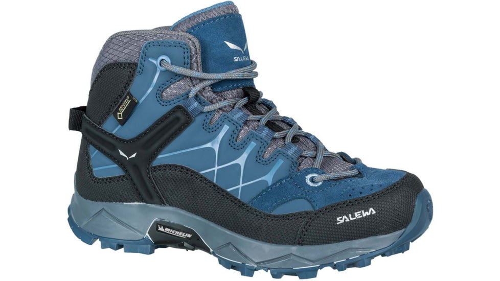 Salewa Alp Trainer Mid GTX Hiking Boots - Kids, Dark Denim/Charcoal, 12, 00-0000064010-365-12