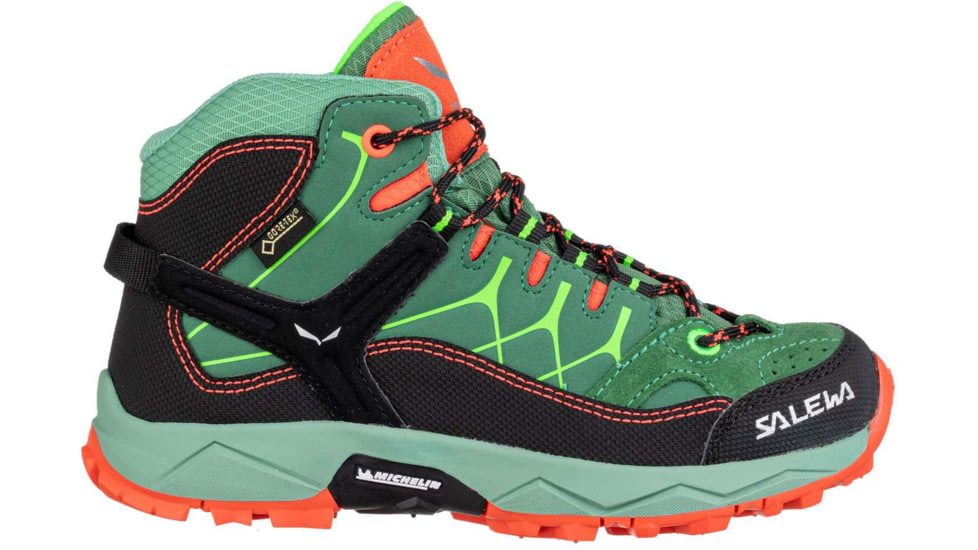 Salewa Alp Trainer Mid GTX Hiking Boots - Kids, Myrtle/Tender Shot, 2, 00-0000064010-5960-2