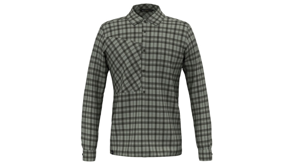 Salewa Fanes Flannel 5Pl Long Sleeve Shirt - Mens, Shadow/Dark Olive, Extra Large, 28446-5136-XL