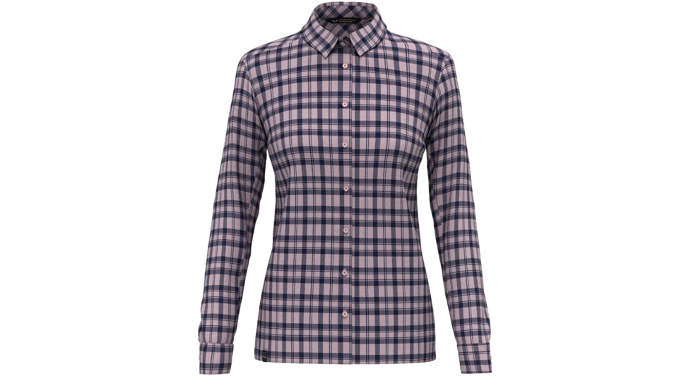Salewa Fanes Flannel 5Pl Long Sleeve Shirt - Womens, Zephyr/Navy Blazer, Large, 28447-6596-L