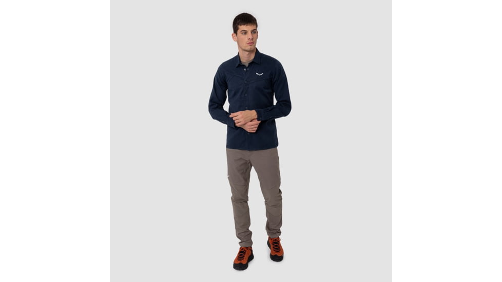 Salewa Fanes Hemp L/S Shirt - Men, Navy Blazer, XS, 00-0000028298-3960-XSExtra Small, Navy Blazer, 00-0000028298-3960-XS