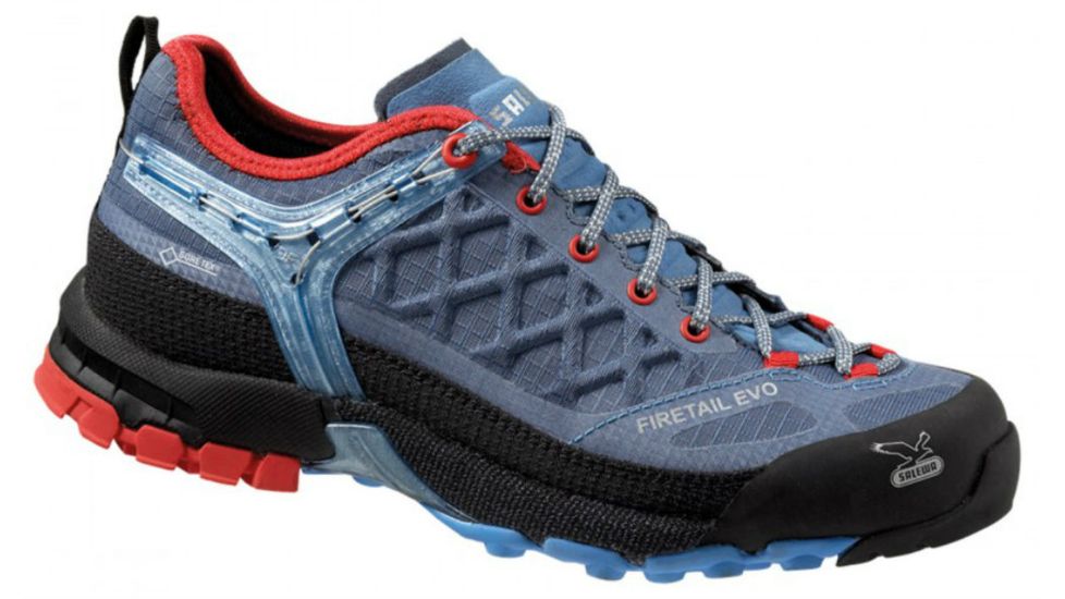 Salewa Firetail EVO GTX Hiking Shoe - Women's-Blue Jeans/Red-Medium-10