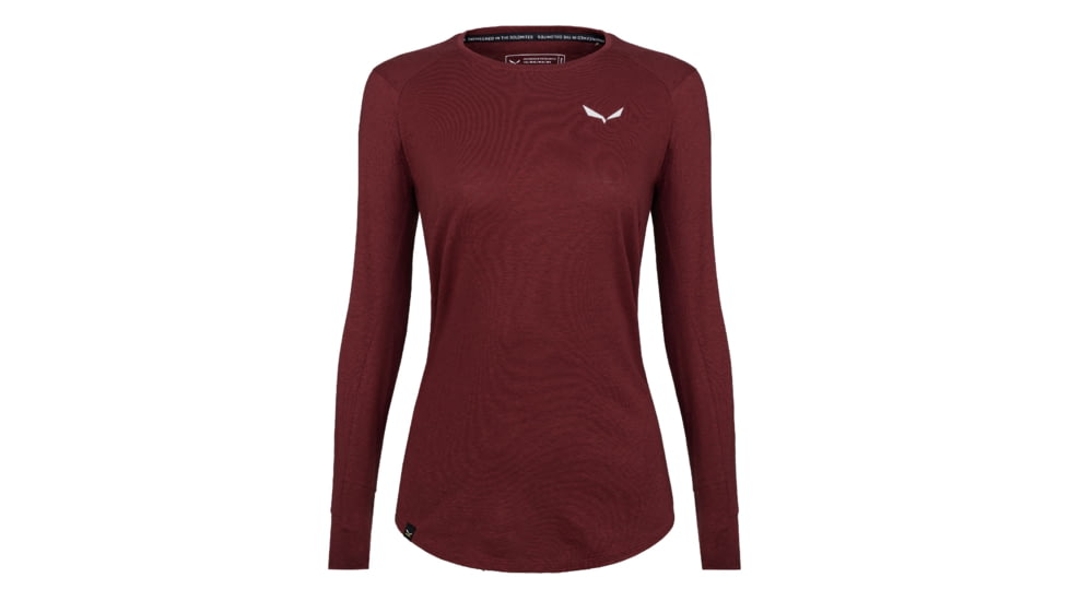 Salewa Lavaredo Hemp Long Sleeve Tee - Womens, Syrah, Large, 28523-1570-L