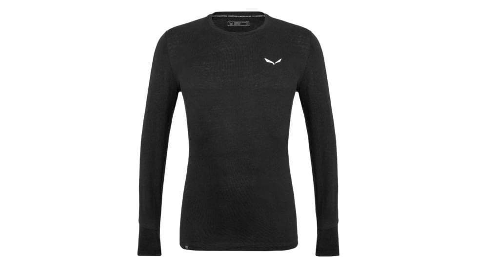 Salewa Lavaredo Hemp Lons Sleeve Tee - Mens, Black Out, Extra Small, 28524-910-XS