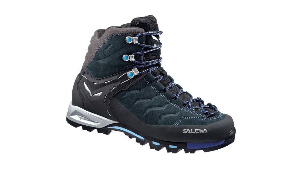 Salewa Mountain Trainer Mid GTX Backpacking Boot - Women's-Carbon/River Blue-7