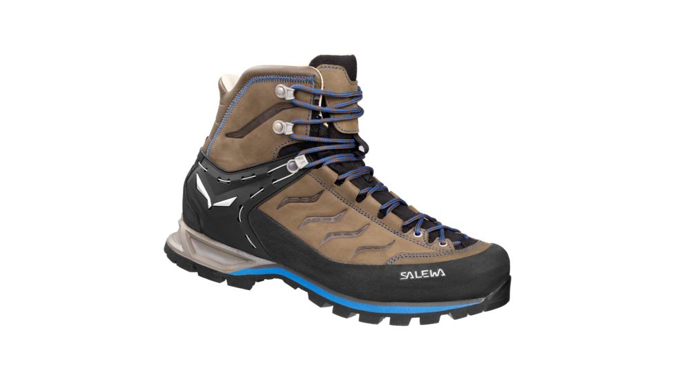 Salewa Mountain Trainer Mid Leather Hiking Shoes, Walnut/Royal Blue, 10 00-0000063440-2714-9