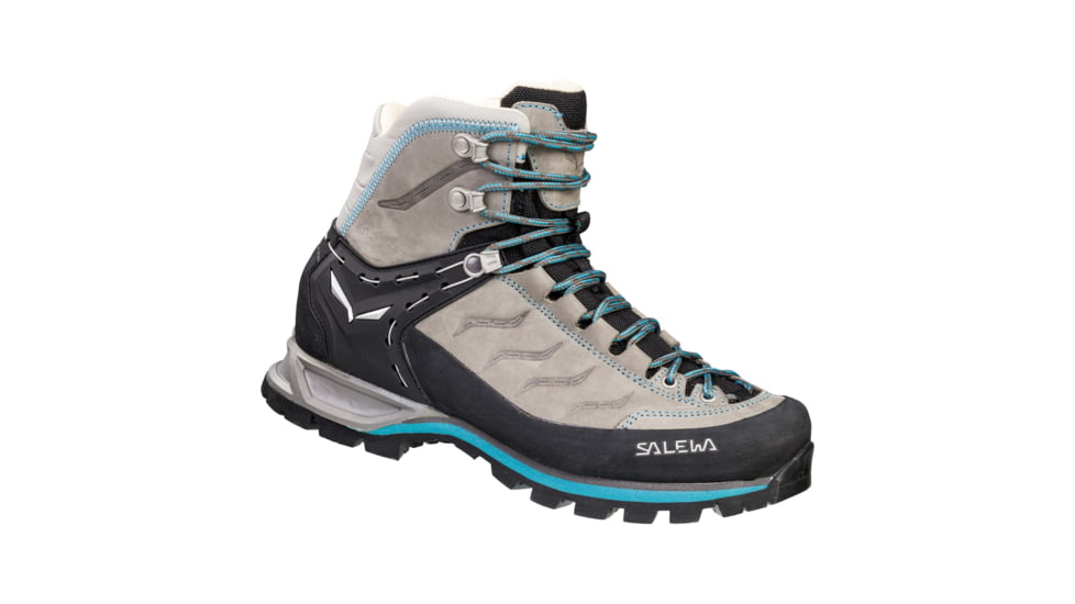 Salewa Mountain Trainer Mid Leather Hiking Shoes, Pewter/Ocean, 8 00-0000063441-4053-6