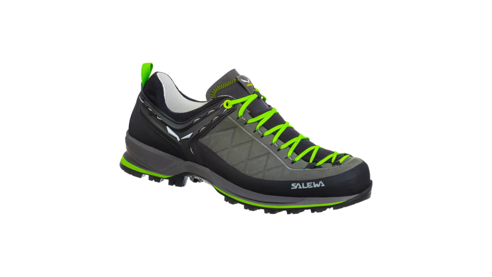 Salewa MTN Trainer 2 Leather Hiking Shoes - Men's, Smoked/Fluo Green, 14, 00-0000061357-0471-14
