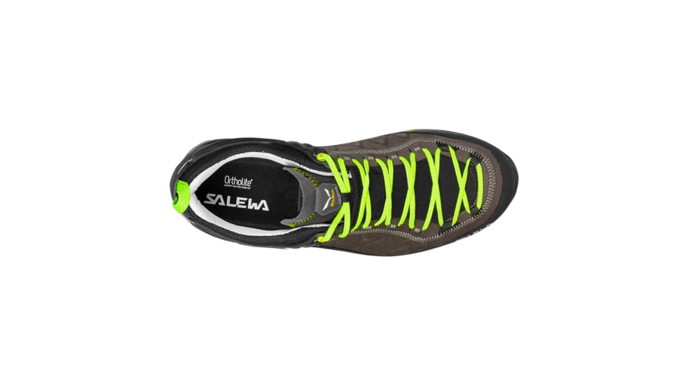 Salewa MTN Trainer 2 Leather Hiking Shoes - Mens, Smoked/Fluo Green, 7, 00-0000061357-471-7