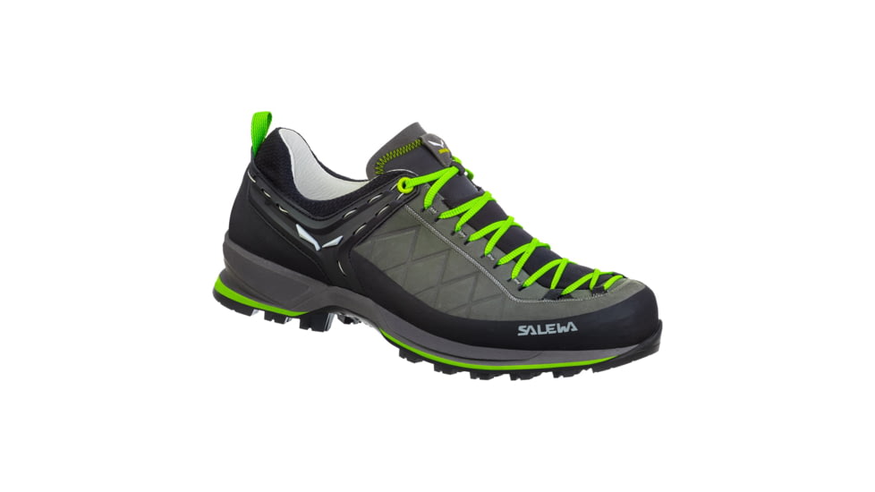 Salewa MTN Trainer 2 Leather Hiking Shoes - Mens, Smoked/Fluo Green, 7, 00-0000061357-471-7