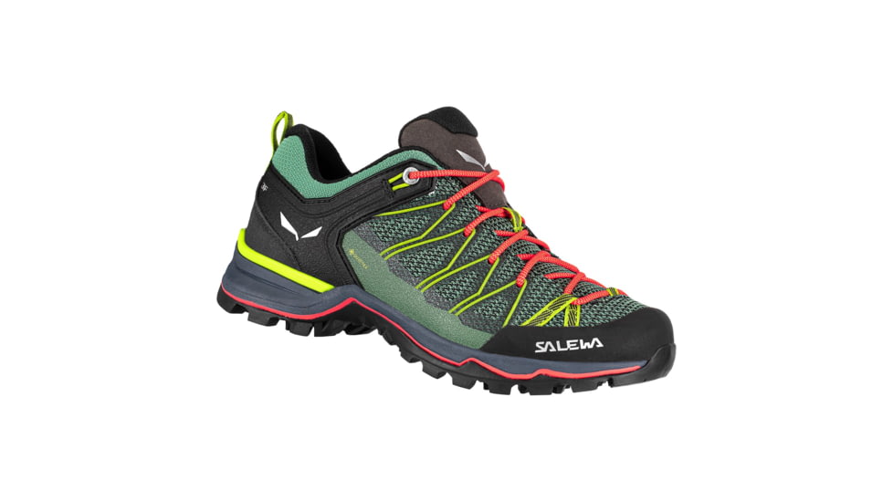 Salewa MTN Trainer Lite GTX Hiking Boots - Womens, Feld Green/Fluo Coral, 10, 00-0000061362-5585-10