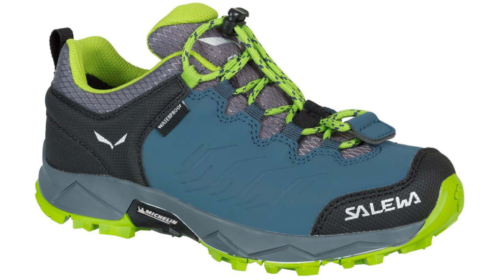 Salewa MTN Trainer WP Hiking Boots - Kids, Dark Denim/Cactus, 2, 00-0000064008-361-2