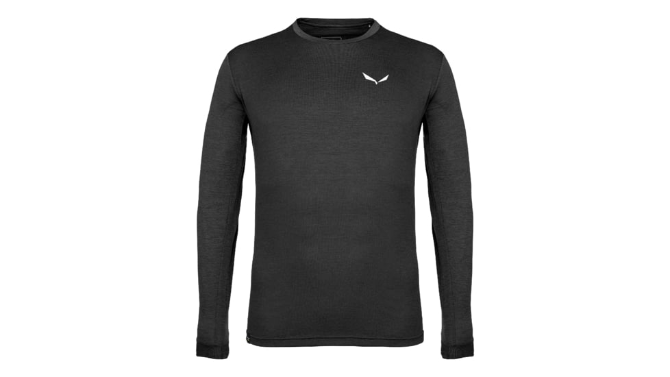 Salewa Puez Melange Dry Long Sleeve Tee - Mens, Black Out Melange, Medium, 27453-911-M