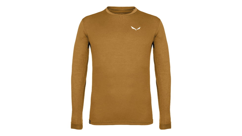 Salewa Puez Melange Dry Long Sleeve Tee - Mens, Golden Brown Melange, Extra Large, 27453-7026-XL