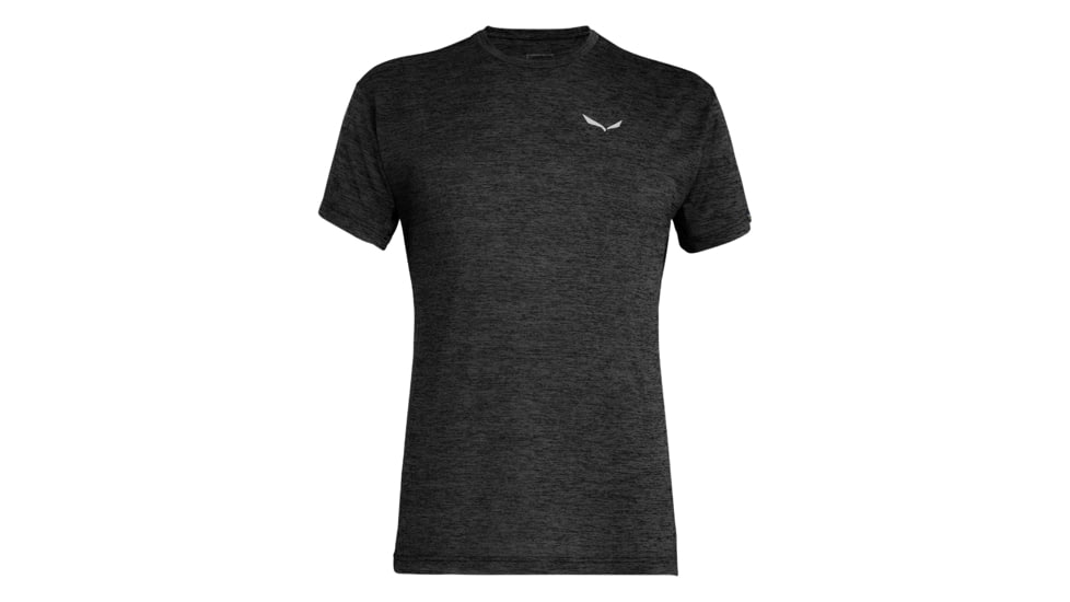 Salewa Puez Melange Dry Short Sleeve Tee - Mens, Black Out Melange, Small, 26537-911-S