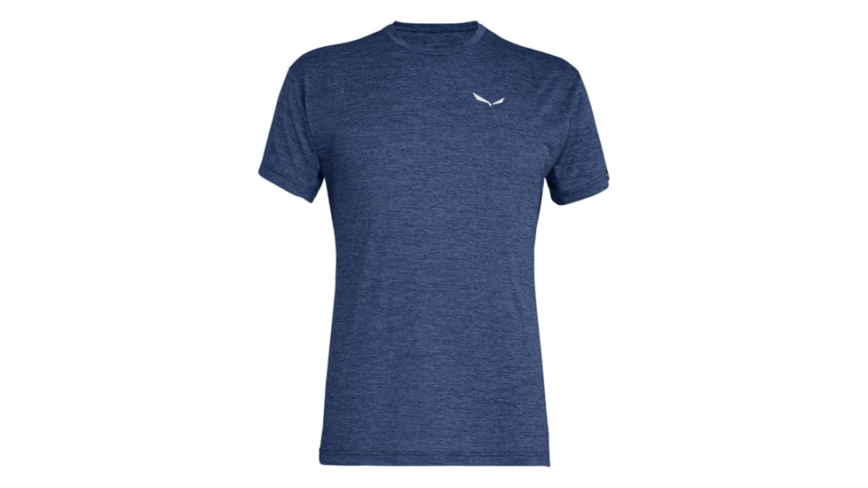 Salewa Puez Melange Dry Short Sleeve Tee - Mens, Dark Denim Melange, Small, 26537-8675-S