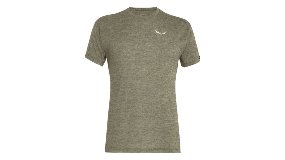 Salewa Puez Melange Dry Short Sleeve Tee - Mens, Dark Olive Melange, Small, 26537-5286-S