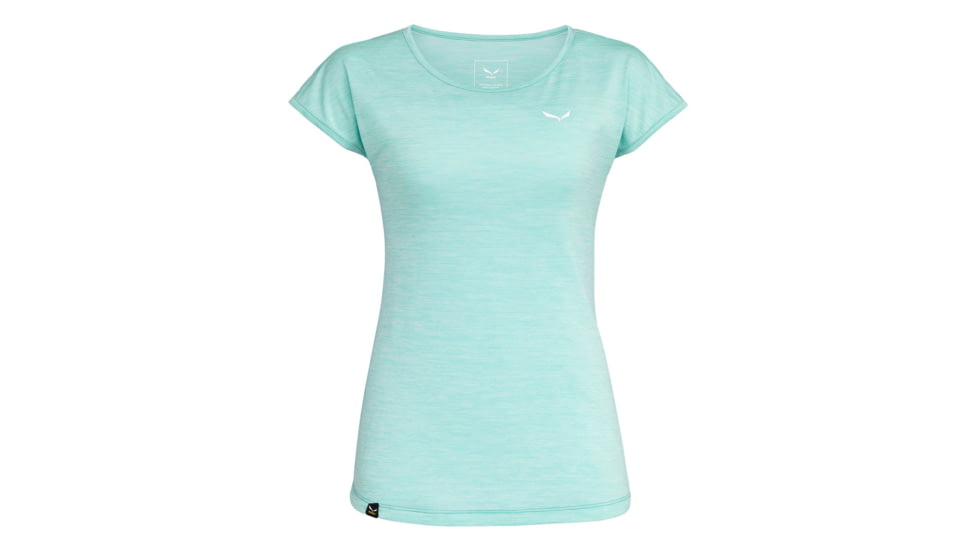 Salewa Puez Melange Dry Short Sleeve Tee - Womens, Lagoon Green Melange, Small, 00-0000026538-5639-S