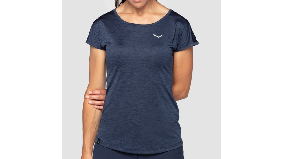Salewa Puez Melange Dry T-Shirt - Womens, Navy Blazer Melange, M, 00-0000026538-3966-M