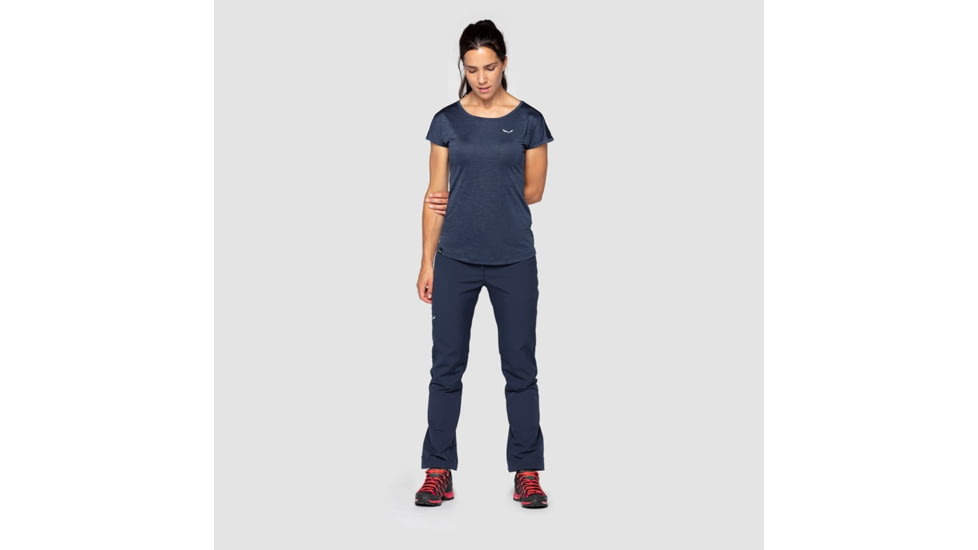 Salewa Puez Melange Dry T-Shirt - Womens, Navy Blazer Melange, M, 00-0000026538-3966-M