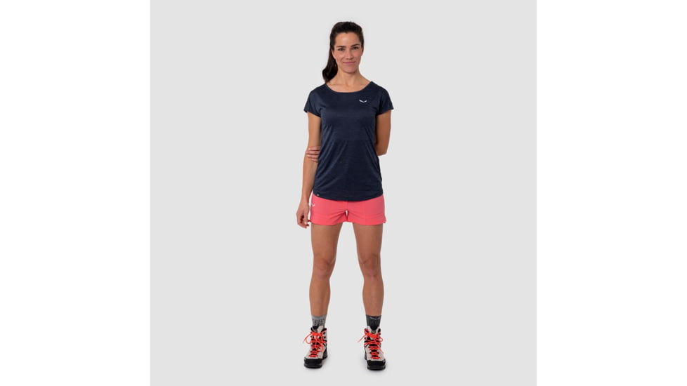 Salewa Puez Melange Dry T-Shirt - Womens, Navy Blazer Melange, M, 00-0000026538-3966-M