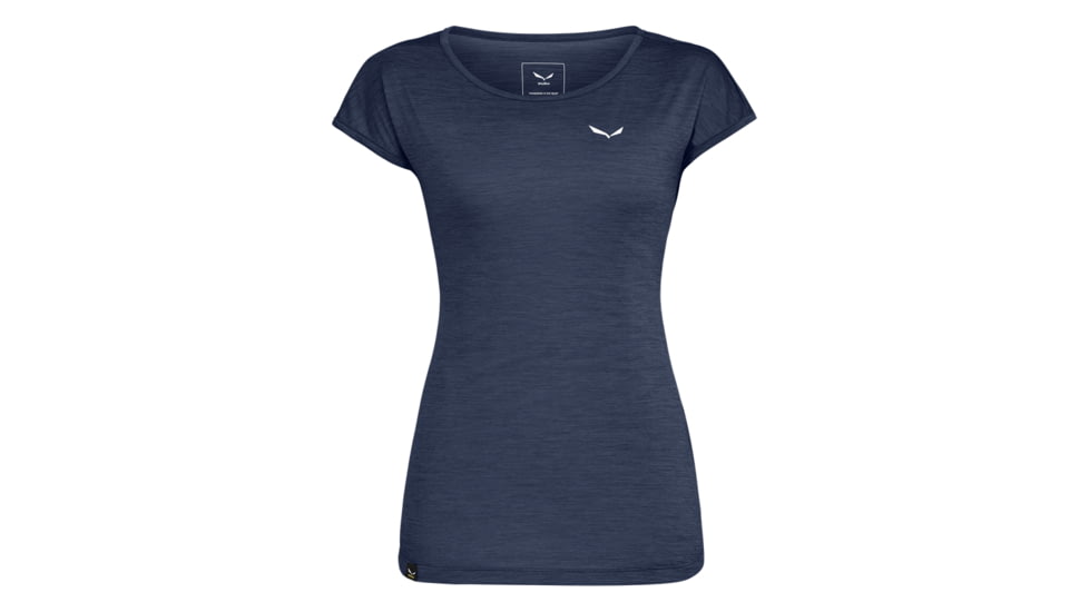 Salewa Puez Melange Dry T-Shirt - Womens, Navy Blazer Melange, M, 00-0000026538-3966-M