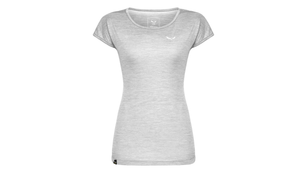 Salewa Puez Melange Dry T-Shirt - Womens, White Melange, L, 00-0000026538-0028-L