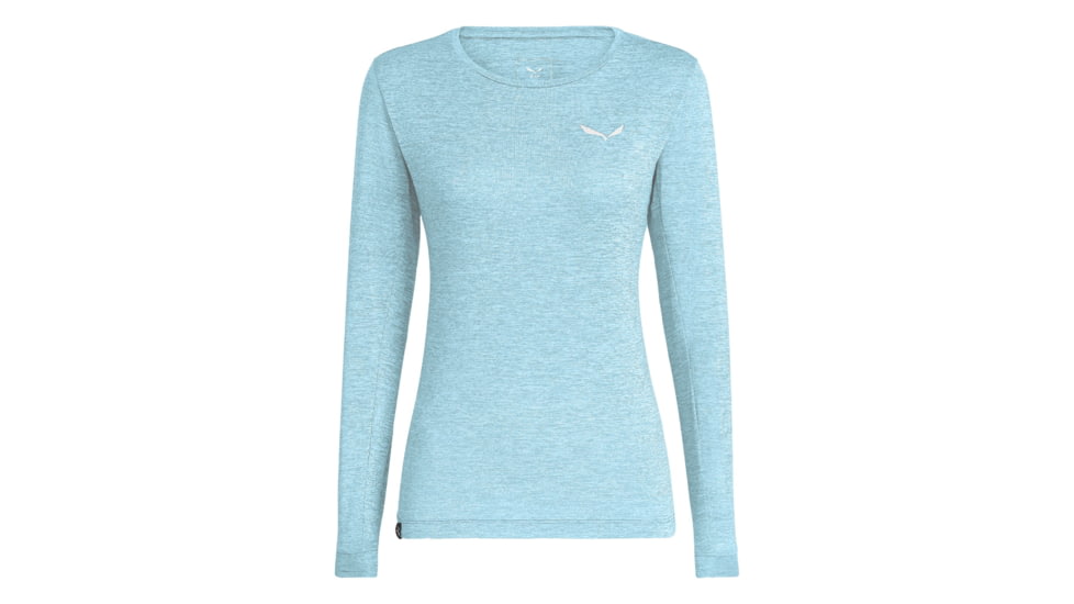 Salewa Puez Melange Dry Tee Long Sleeve - Womens, Air Blue Melange, Medium, 27454-3025-M