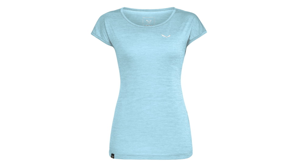Salewa Puez Melange Dry Tee Short Sleeve - Womens, Air Blue Melange, Extra Small, 26538-3025-XS