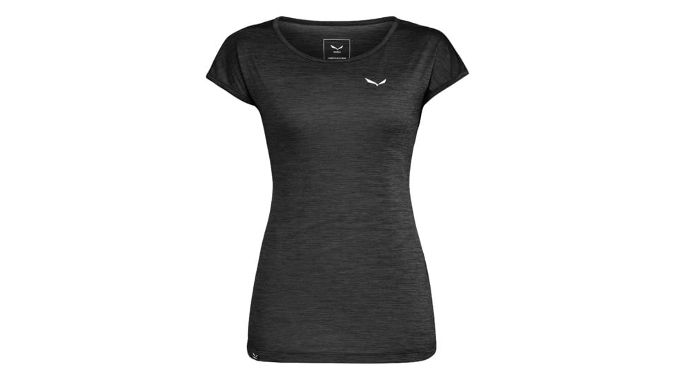 Salewa Puez Melange Dry Tee Short Sleeve - Womens, Black Out Melange, Small, 26538-936-S