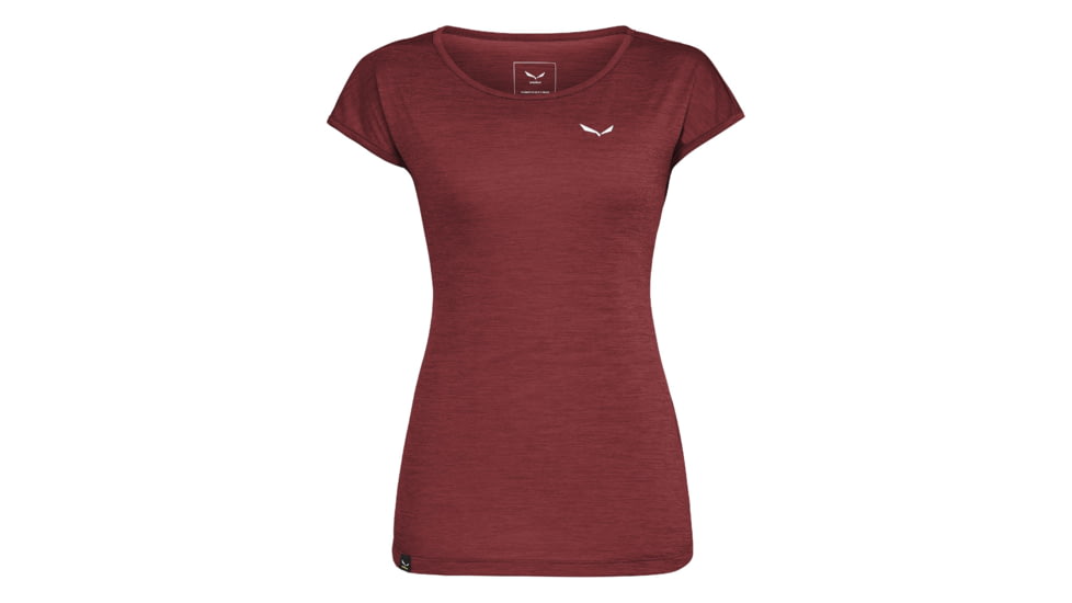 Salewa Puez Melange Dry Tee Short Sleeve - Womens, Syrah Melange, Medium, 26538-1575-M