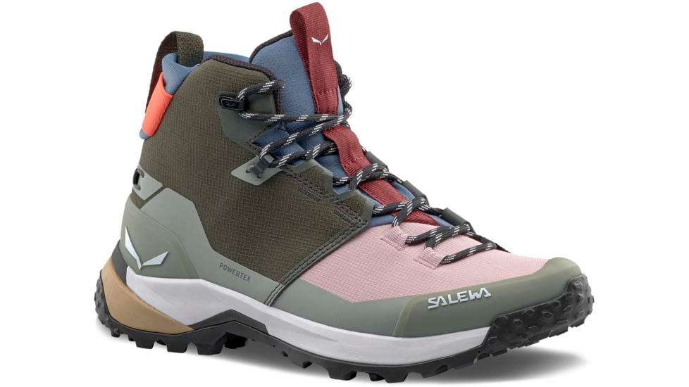 Salewa Puez Mid PTX Hiking Boots - Womens, Dark Olive/Shadow, 6.5 US, 00-0000061439-5651-6-5