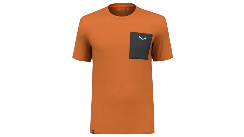 Salewa Pure Logo Pocket AM T-Shirt - Men, Extra Small, Autumnal Melange, 00-0000028342-4176-XS