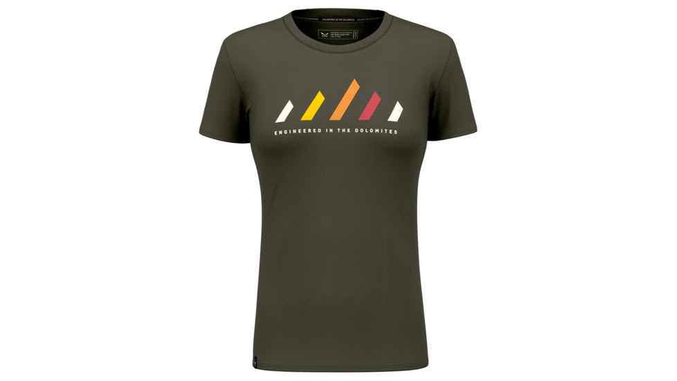 Salewa Pure Stripes Dry T-Shirt - Women's, Dark Olive, S, 00-0000028640-5280-S