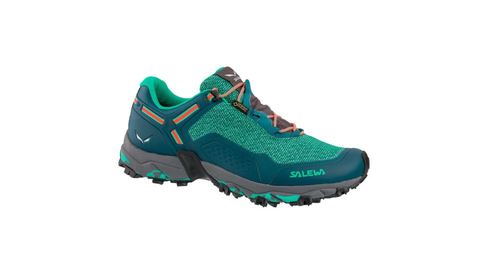 Salewa Speed Beat Gore-Tex Trail Running Shoes - Womens, Shaded Spruce/Fluo Coral, 10, 00-0000061339-8631-10