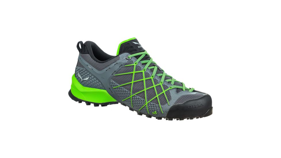 Salewa Wildfire Approach Shoes - Mens, Flintstone/Fluo Green, 10.5 US, 00-0000063485-7450-10.5