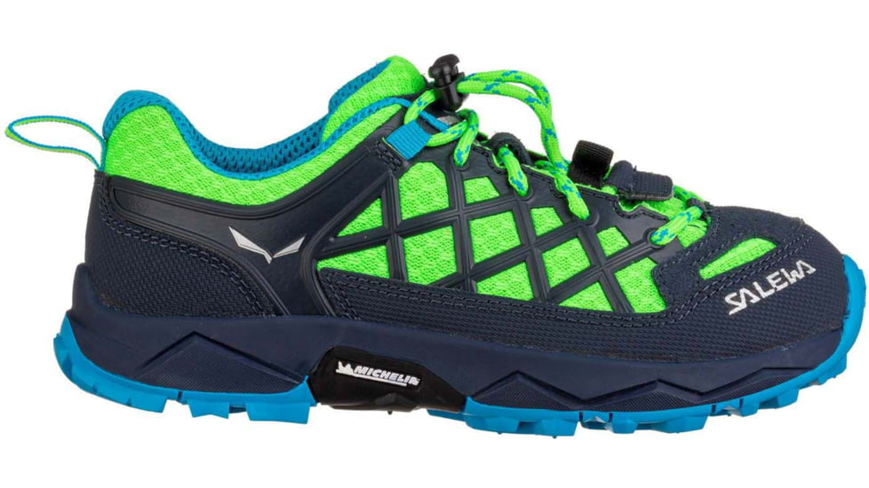 Salewa Wildfire Climbing Shoes - Kids, Fluo Green/Blue Danube, 9.5, 00-0000064007-5810-9.5