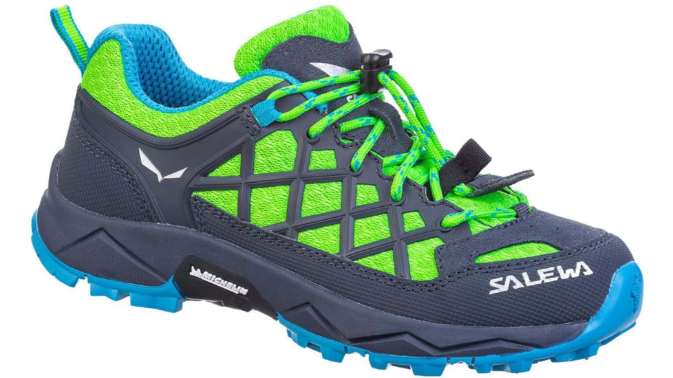 Salewa Wildfire Climbing Shoes - Kids, Fluo Green/Blue Danube, 9.5, 00-0000064007-5810-9.5